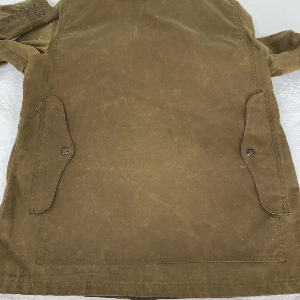 vtg Filson Tin Cloth Upland Game Field Jacket USA Made Size Medium Rear Pocket - Picture 11 of 13